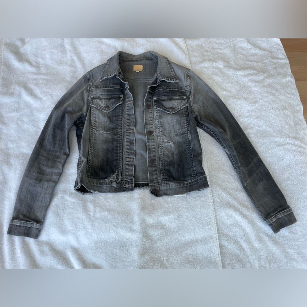 Citizens of Humanity Jean Jacket / black gray distressed classic fitted lovely S